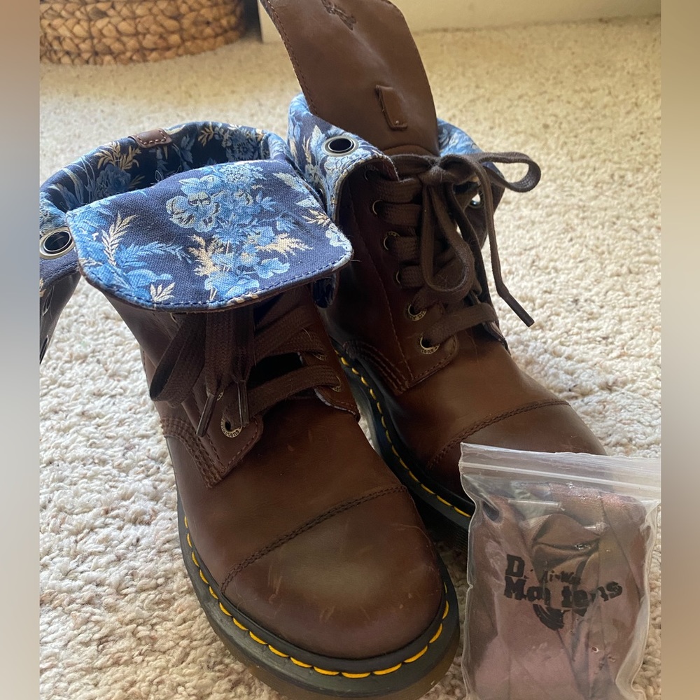 Dr Martens floral combat boots